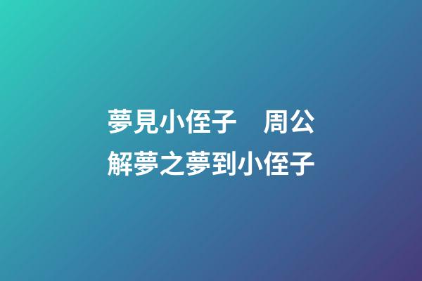 夢見小侄子　周公解夢之夢到小侄子